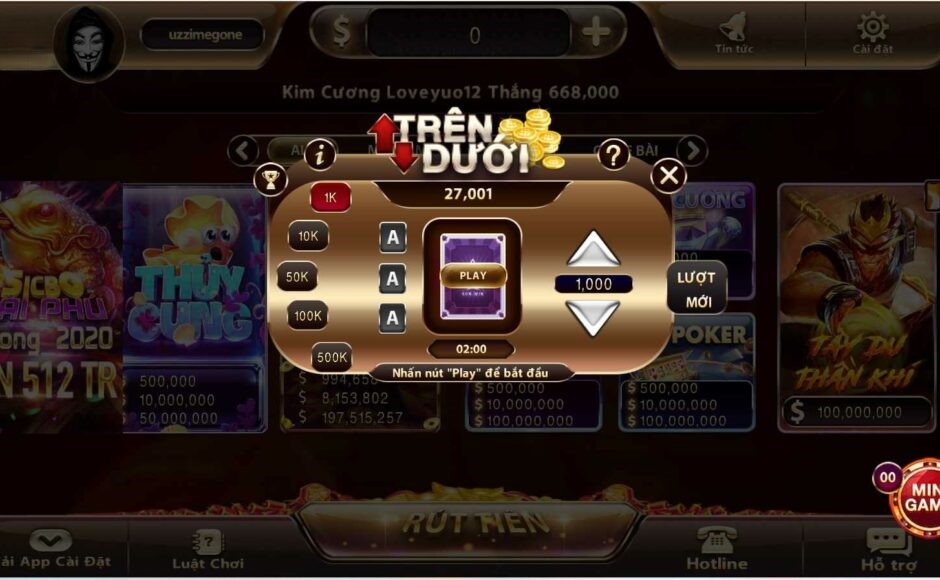 Mini Game Trên Dưới tại Vinbet đã thu hút được một lượng lớn người chơi trong thời gian qua