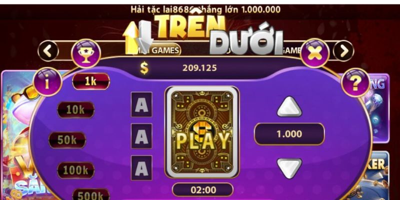 mini game Trên dưới tại Vinbet